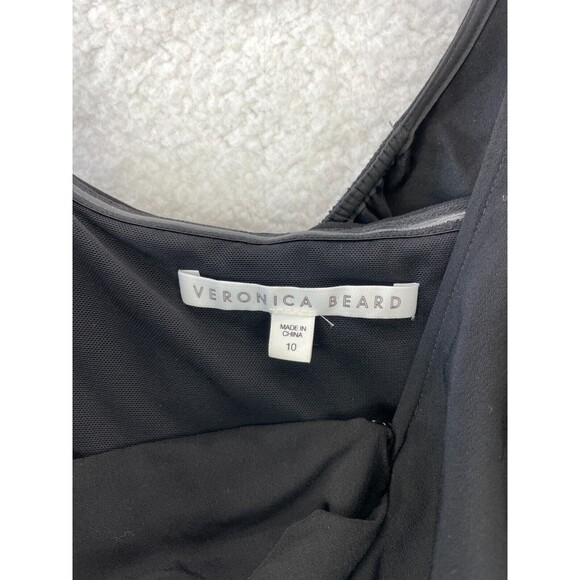 Veronica Beard One Shoulder Top Womens 10 Black Draped Ruffle Cocktail Party - Picture 4 of 9